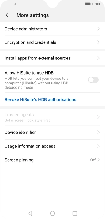 Press Encryption and credentials.