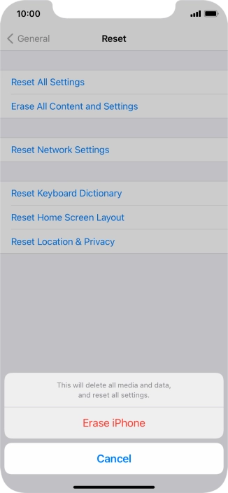 Press Erase iPhone.
