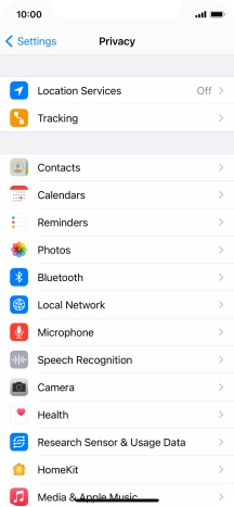 Press Location Services.