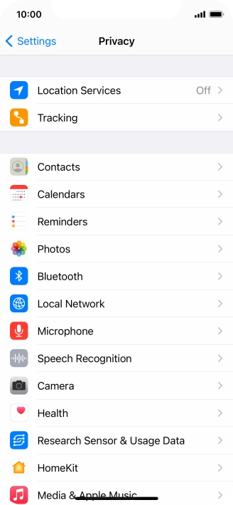 Press Location Services.