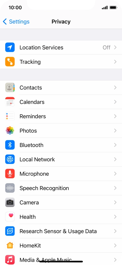 Press Location Services.