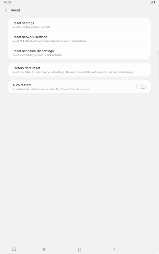 Press Factory data reset.