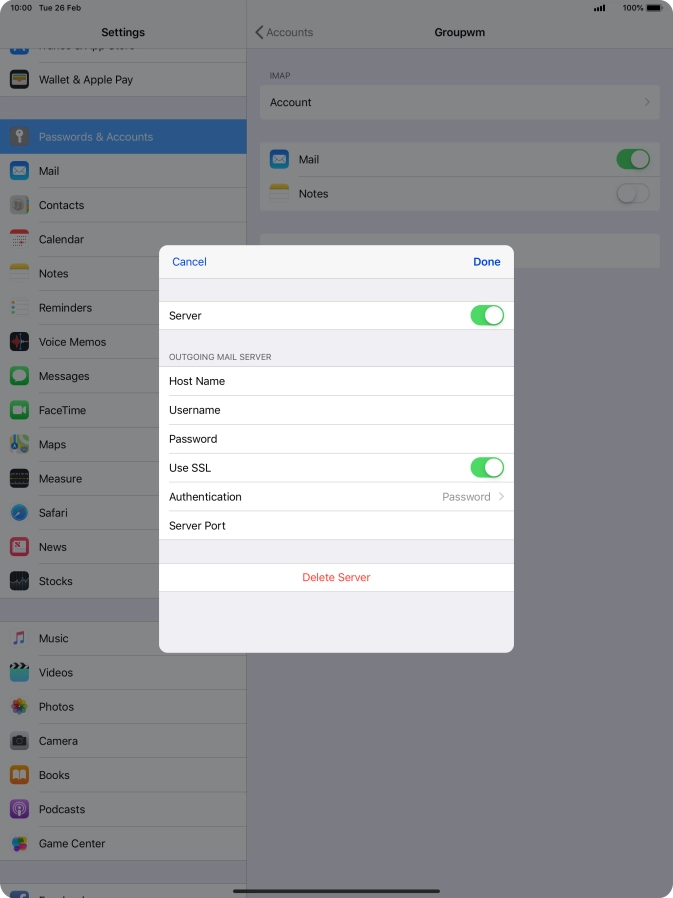 Press the indicator next to 