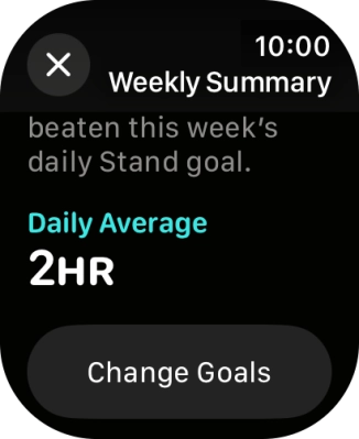 Follow the instructions on the screen to see an activity summary for the current week or to adjust the daily activity goal.