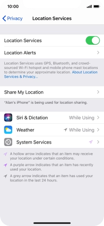 Press the required app.