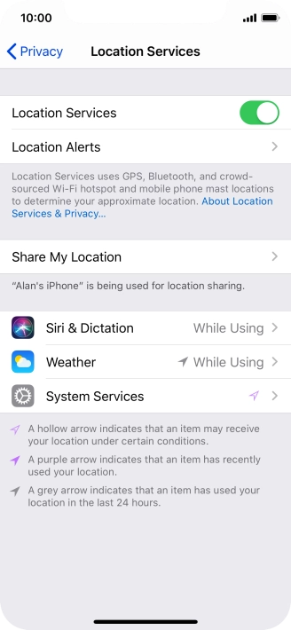 Press the required app.