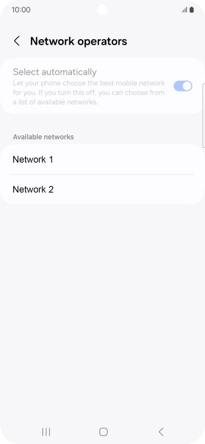 Press the required network.