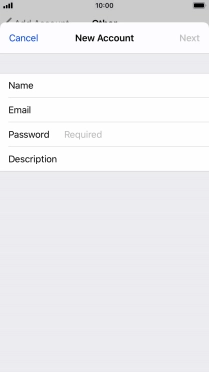 Press Password and key in the password for your email account.