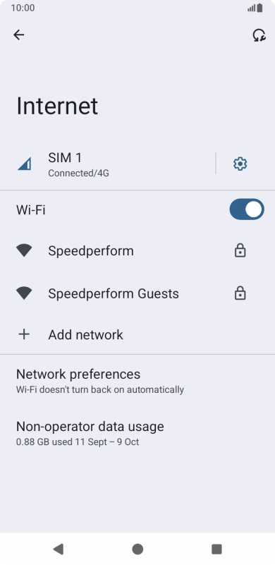 Press the required Wi-Fi network.