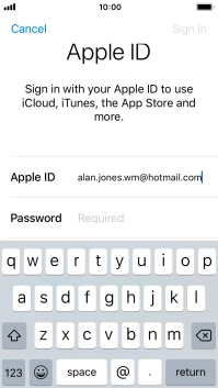 Press the field next to 