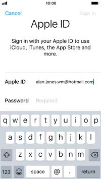 Press the field next to 