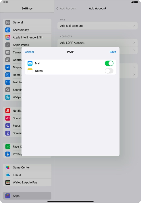 Press Save. Your email account has now been set up. To select more settings for incoming and outgoing server, proceed with the following steps.