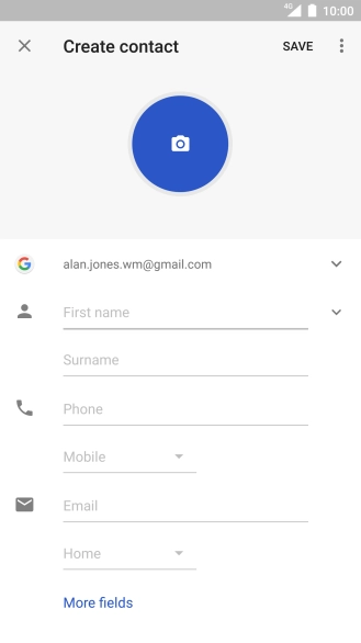 Press First name and key in the first name.