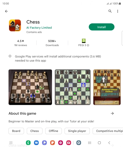Press Install and follow the instructions on the screen to install the app.