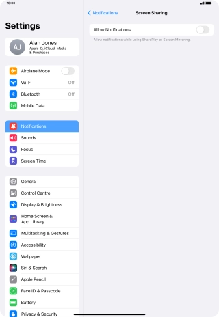 Press the indicator next to 