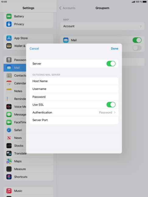 Press the indicator next to 
