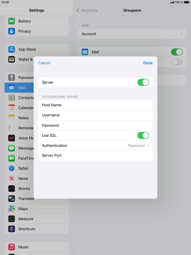Press the indicator next to 
