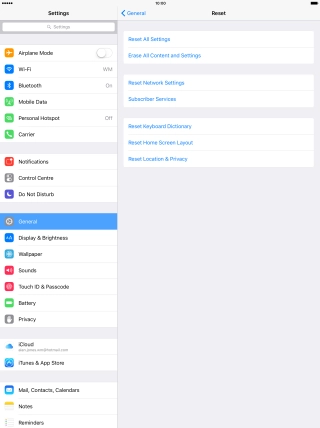 Press Reset All Settings. Press Reset All Settings.