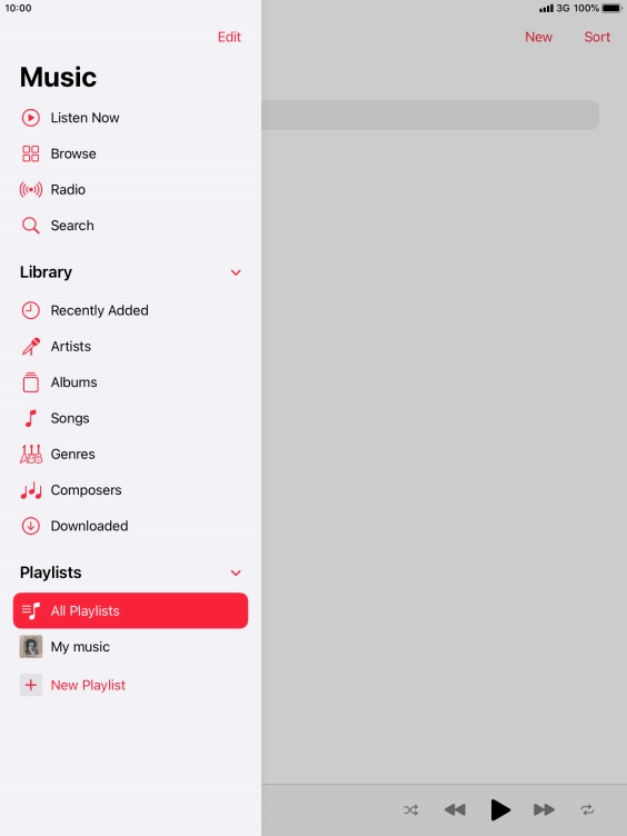 Press the required playlist.