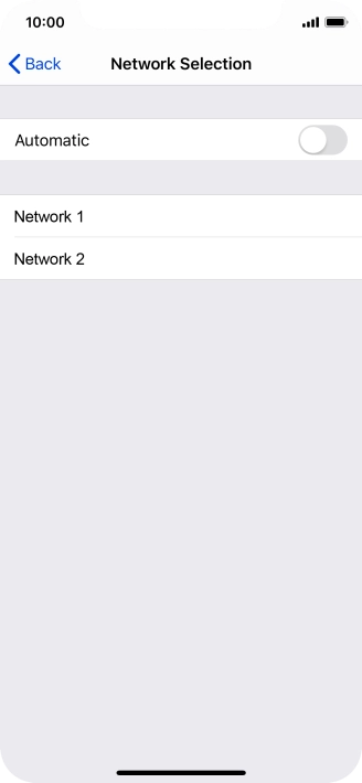 If you turn off the function, press the required network.