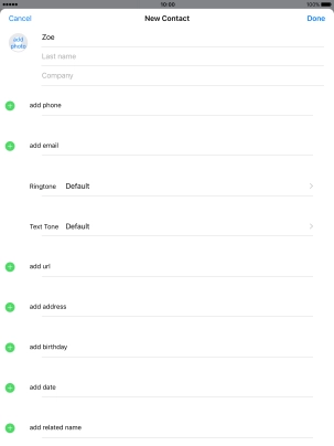Press Last name and key in the last name.