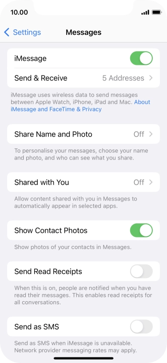 Press the indicator next to 