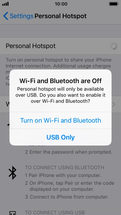 If Wi-Fi is turned off, press Turn on Wi-Fi and Bluetooth.
