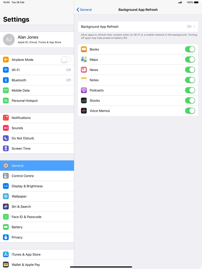 Press Background App Refresh.