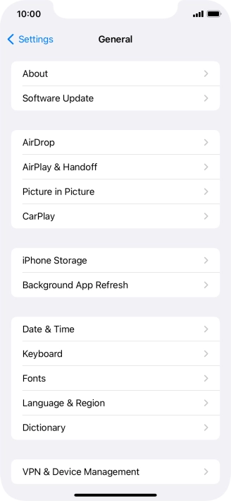 Press Software Update. If a new software version is available, it's displayed. Follow the instructions on the screen to update the phone software.