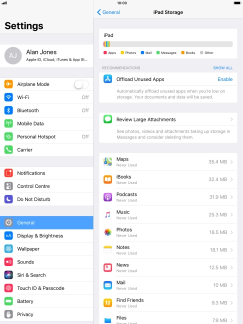 Press the required app.