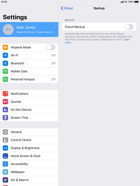 Press the indicator next to 