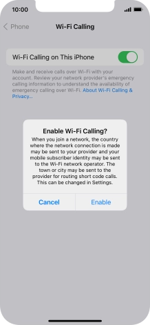 If you turn on the function, press Enable.