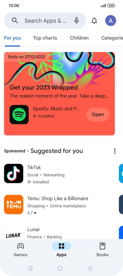Press the profile icon.