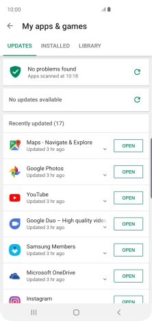 Press INSTALLED. Press INSTALLED.