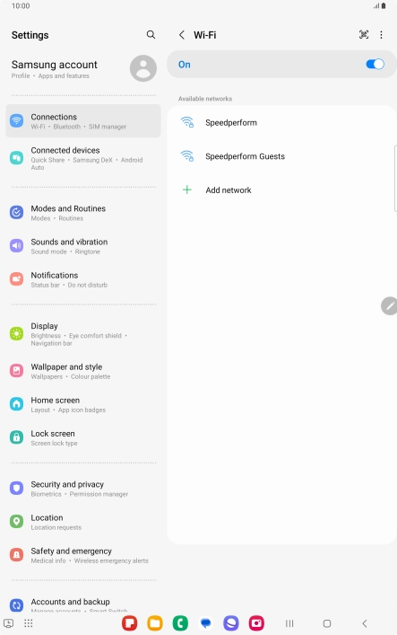 Press the menu icon.