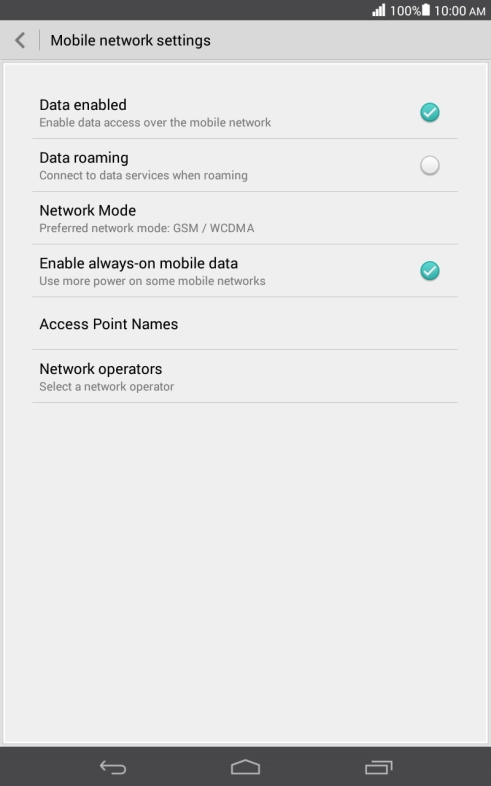 Press Access Point Names.