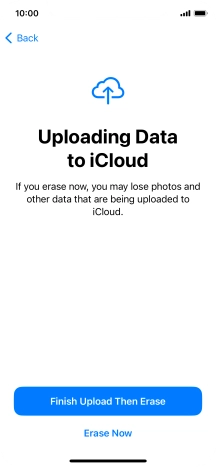 Press the required setting.