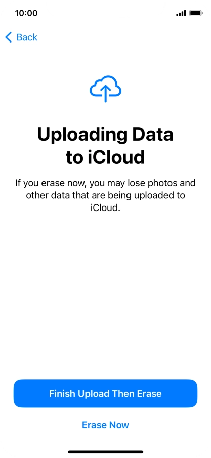 Press the required setting.