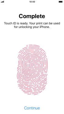 Press Continue. If you haven't previously selected a phone lock code, key in a code of your own choice twice.