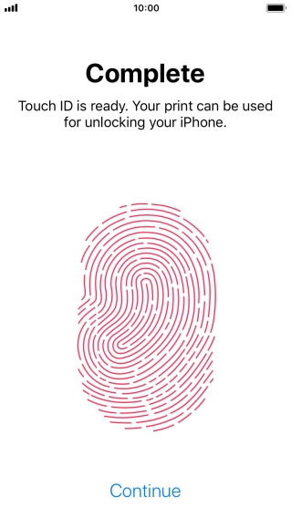 Press Continue. If you haven't previously selected a phone lock code, key in a code of your own choice twice.