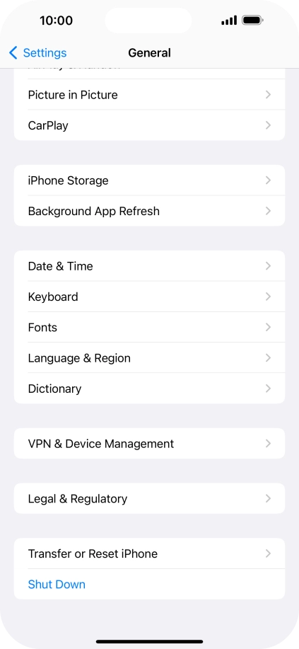 Press Transfer or Reset iPhone.
