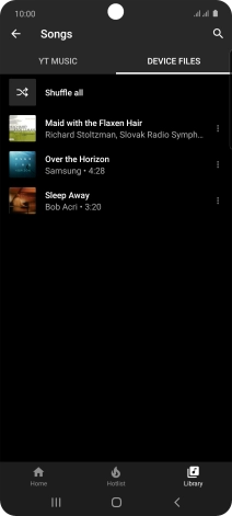 Press the required audio file.