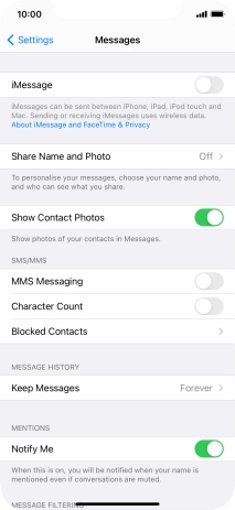 Press the indicator next to 