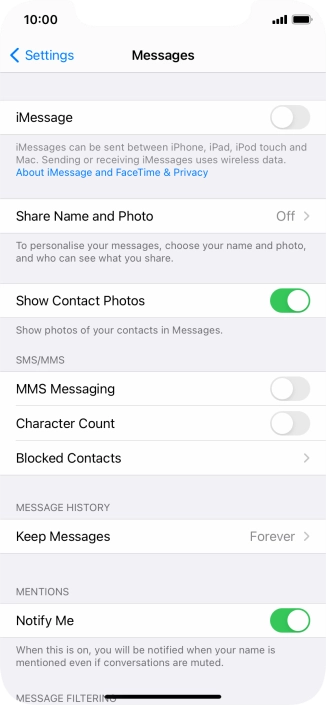 Press the indicator next to 