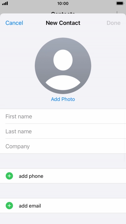 Press First name and key in the first name.