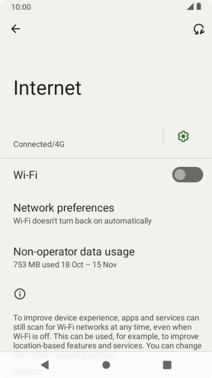 Press the indicator next to 