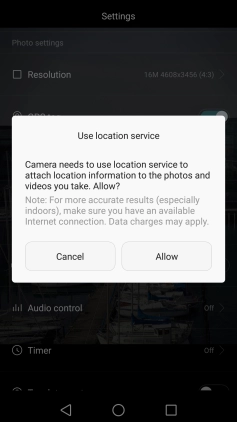 If you turn on the function, press Allow.