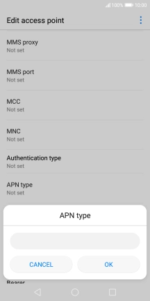 Key in default and press OK.
