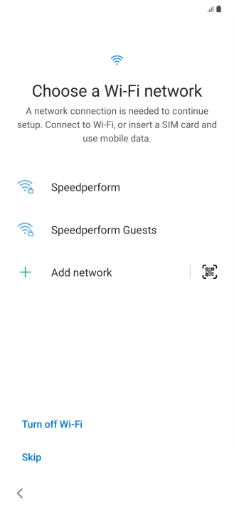 Press the required Wi-Fi network.