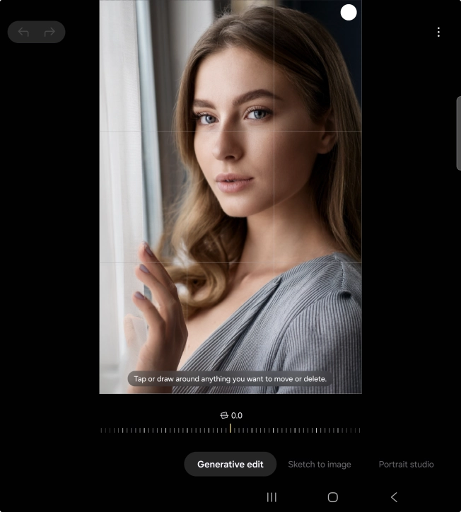 To resize, remove or move objects on your pictures, press Generative edit.
